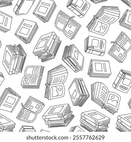 doodle book pattern background. back to school pattern background. book Seamless Pattern background.