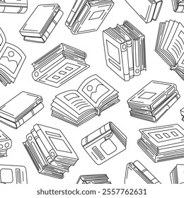 doodle book pattern background. back to school pattern background. book Seamless Pattern background.