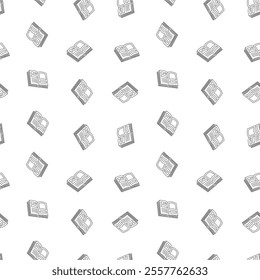 doodle book pattern background. back to school pattern background. book Seamless Pattern background.