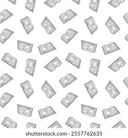 doodle book pattern background. back to school pattern background. book Seamless Pattern background.