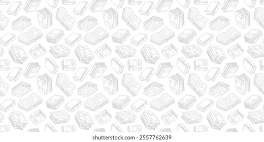 doodle book pattern background. back to school pattern background. book Seamless Pattern background.