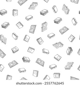 doodle book pattern background. back to school pattern background. book Seamless Pattern background.