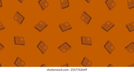 doodle book pattern background. back to school pattern background. book Seamless Pattern background.