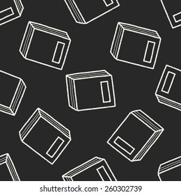doodle book seamless pattern background