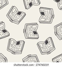 doodle book seamless pattern background