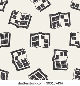 doodle book seamless pattern background