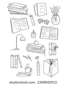 doodle book set. hand drawing. vector