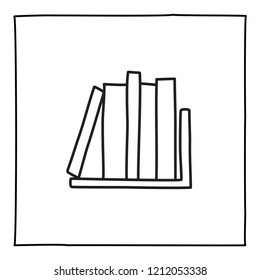 Doodle book shelf icon