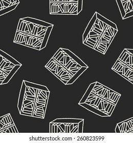 Doodle Bookcase seamless pattern background