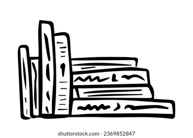 Doodle books. Sketch hand drawn vector illustration
