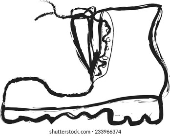 doodle boots vector