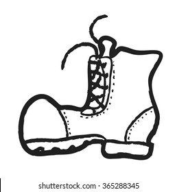 doodle boots, vector illustration icon