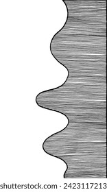 borde doodle negro rayado con borde ondulado