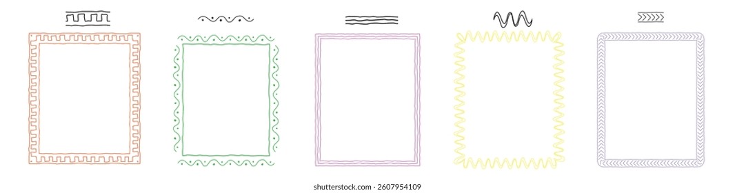 doodle border square hand drawing stop motion animation background