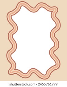 Doodle border with wavy pattern. Trendy graphic template. Hand drawn vector illustration isolated on white background.


