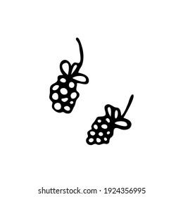 Doodle botany element. Hand-drawn images of flora. Image for various designs. Berries