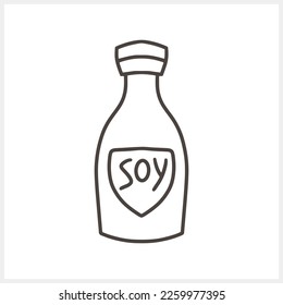 Doodle bottle soy clipart Hand drawn drink Sketch vector stock illustration EPS 10