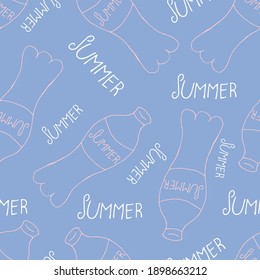 Doodle Flasche Sommer nahtlose Muster. handgezeichnet Hintergrund. Vektorgrafik