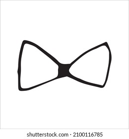 Doodle bow. Hand-drawn vector party set. Day of wedding. 