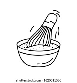 Doodle Bowl Whisk Isolated On White Stock Vector (Royalty Free ...