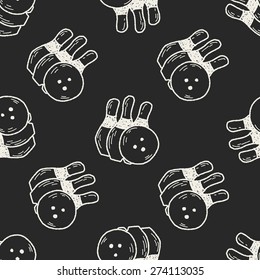 Doodle Bowling seamless pattern background