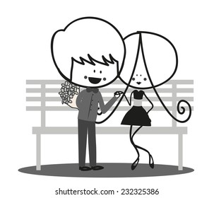doodle the boy bring a bucket of flower for the girl