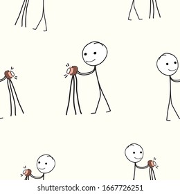 doodle boy with camera abstract 
 pattern background for design vector eps.10