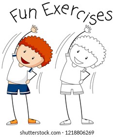 Ilustración del ejercicio de carácter de niño Doodle