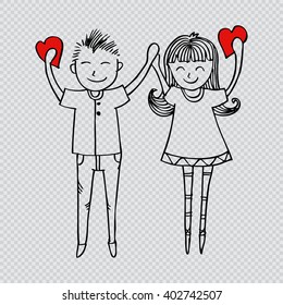 Doodle boy and girl