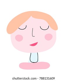 Doodle boy and girl sitting  meditation