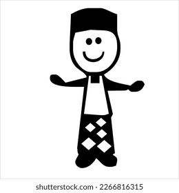 Doodle-Boy-Symbol im Vektorkunststil