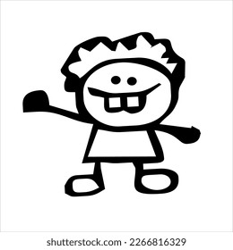 doodle boy icon in vector art style