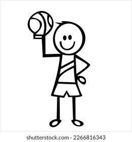 doodle boy icon in vector art style