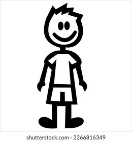 doodle boy icon in vector art style