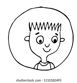 doodle boy vector avatar design icon vector eps.10