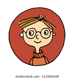 doodle boy vector avatar design icon vector eps.10