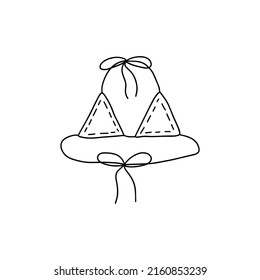 Doodle bra from two piece swim suit vector illustration