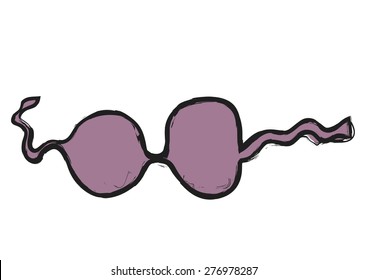 doodle bra, vector illustration icon