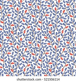 doodle branches pattern. Seamless vector doodle hand drawn pattern with branches for wallpapers, scrapbooking, web page backgrounds,textile