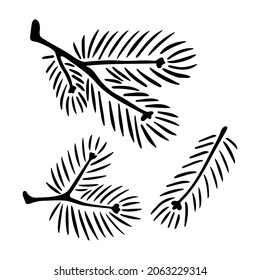 Doodle branches in vector. Idea for design of cards, background, pattern, set or childrens illustration.