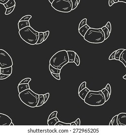 doodle bread seamless pattern background