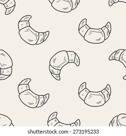doodle bread seamless pattern background