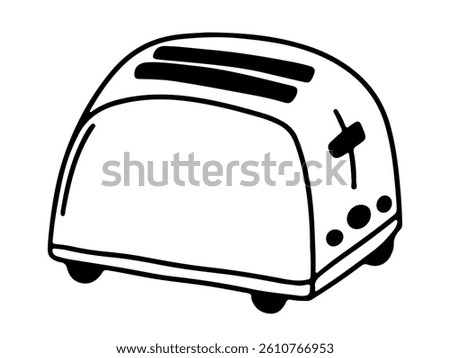 Doodle bread toaster vector sketch