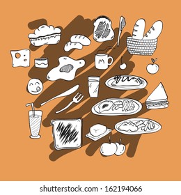 doodle breakfast background