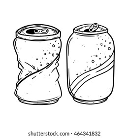 Doodle broken soda can or soda soft drink