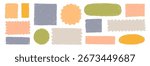 Doodle brush crayon shape frame set. Hand drawn paint box, circle border label, pastel text frame in rough chalk brush texture. Cute color scribble square, round shape background. Vector illustration
