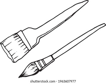 
Doodle brush hand drawn graphic illustration print. Coloring book for children sketch line line art drawing creativity
