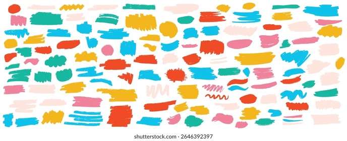 doodle brush strokes color vector art light background