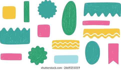 doodle, pincel, crayones de cera, forma, colores, pintar, dibujado, áspero, marco, borde, caja, fondo, texto, Vector, círculo, cuadrado, crayones, mano, dibujar, viñeta, infantil, garabato, papel, niños, gru