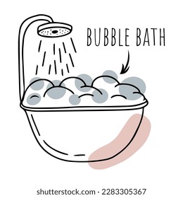 Doodle bubble bath, hygiene, self care